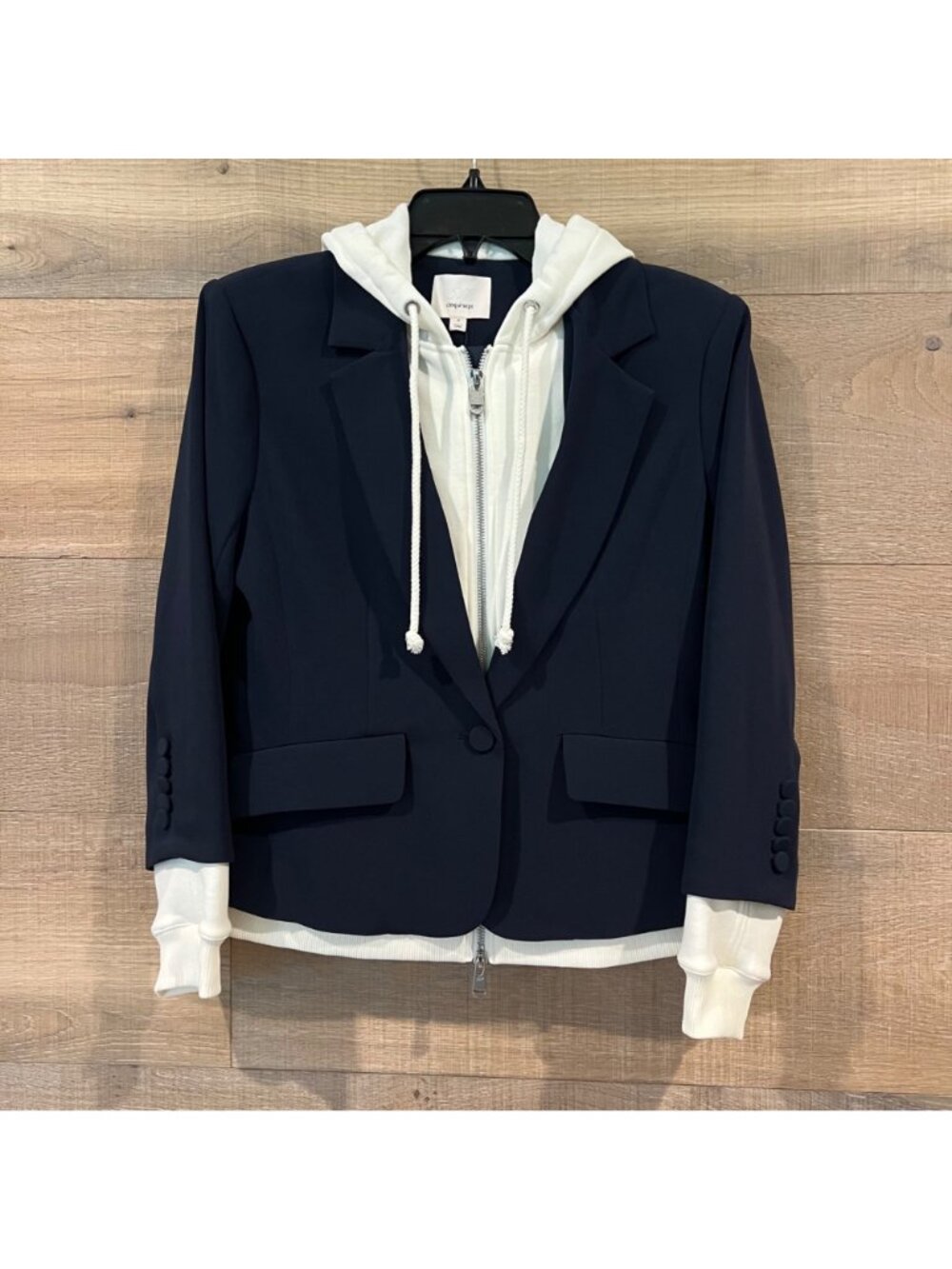 CINQ A SEPT Le Petit Khloe Blazer navy/ cream SWEATSHIRT SIZE 4 - Picture 5 of 13